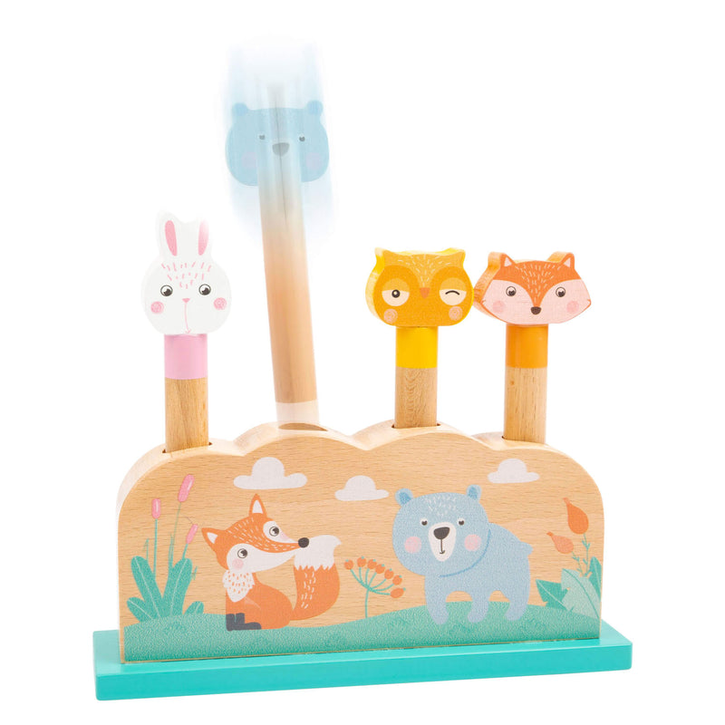 Afbeelding laden in galerijviewer, Small foot - houten motoriek vorm insteekspel bosdieren, 5dlg.
