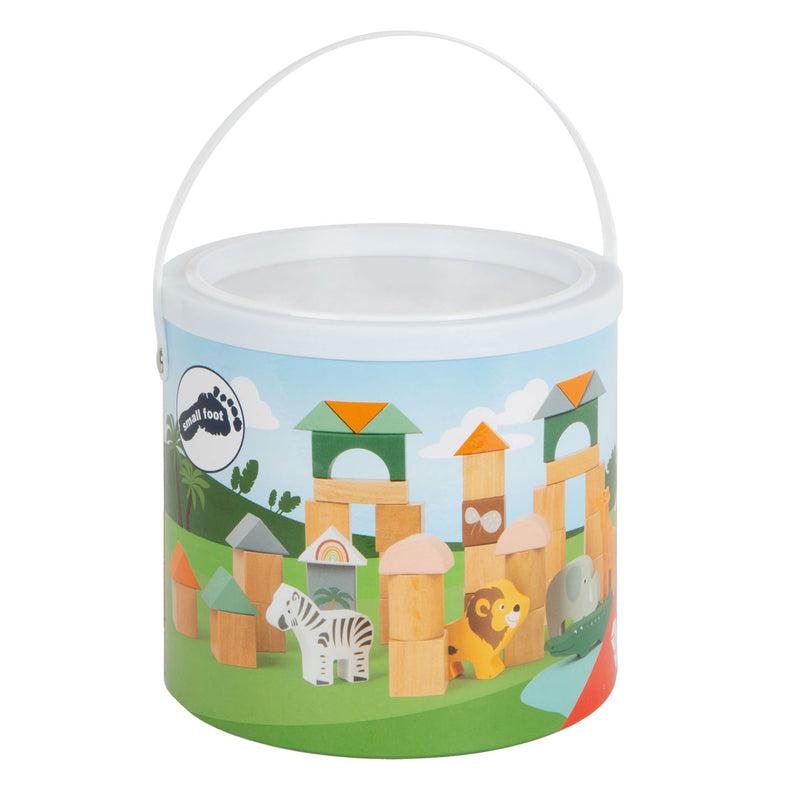 Afbeelding laden in galerijviewer, Small foot - houten bouwblokken safari, 50dlg.