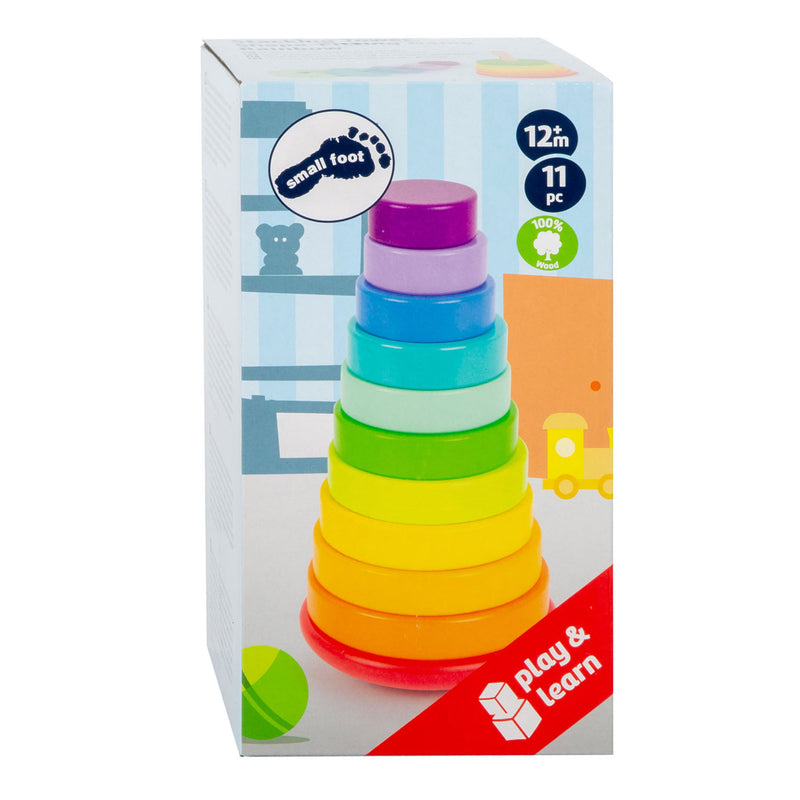 Afbeelding laden in galerijviewer, Small foot - houten stapeltoren regenboog, 11dlg.