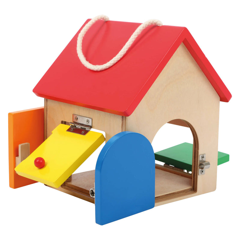 Afbeelding laden in galerijviewer, Small Foot Houten Huisje met Sloten, 9dlg.