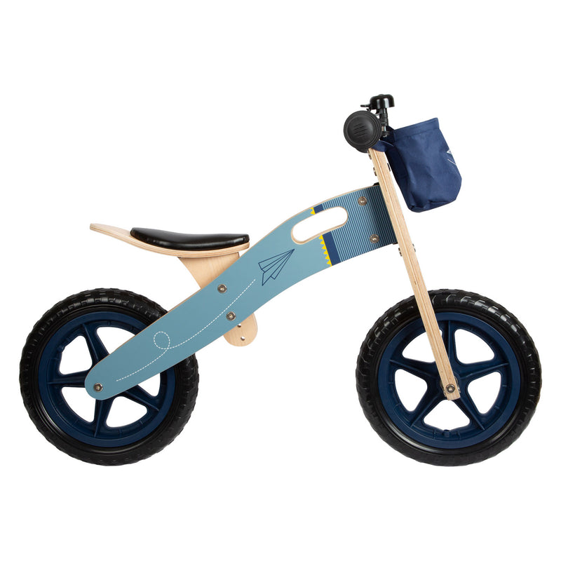 Afbeelding laden in galerijviewer, Small foot - houten loopfiets vliegtuig blauw