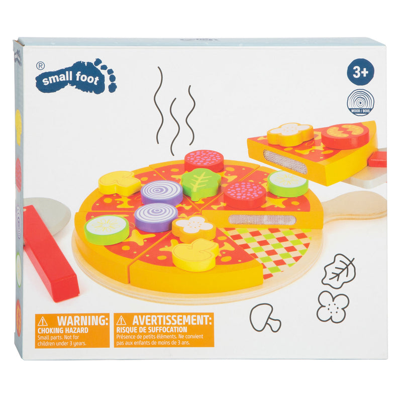 Afbeelding laden in galerijviewer, Small foot - houten snij- en speeleten pizza set, 21dlg.
