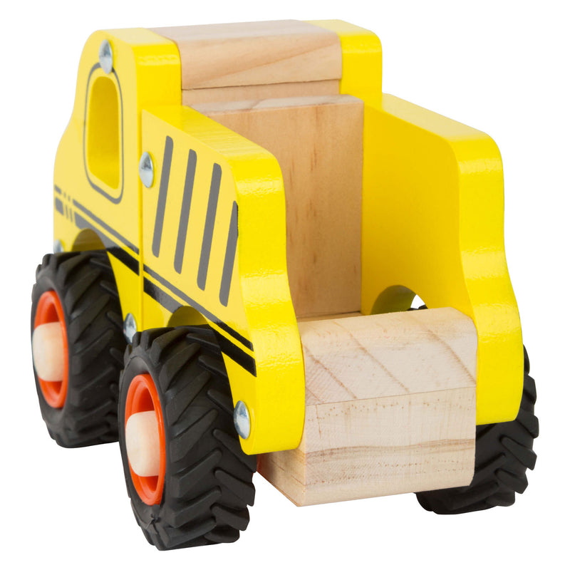 Afbeelding laden in galerijviewer, Small foot - houten werkvoertuig bouwplaats geel