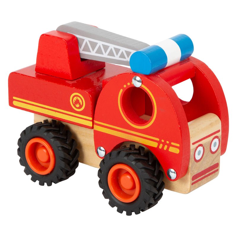 Afbeelding laden in galerijviewer, Small foot - houten brandweerwagen met ladder