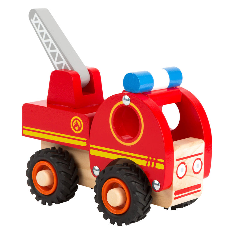 Afbeelding laden in galerijviewer, Small foot - houten brandweerwagen met ladder