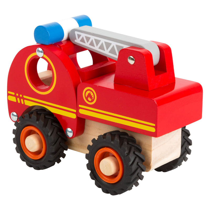 Afbeelding laden in galerijviewer, Small foot - houten brandweerwagen met ladder