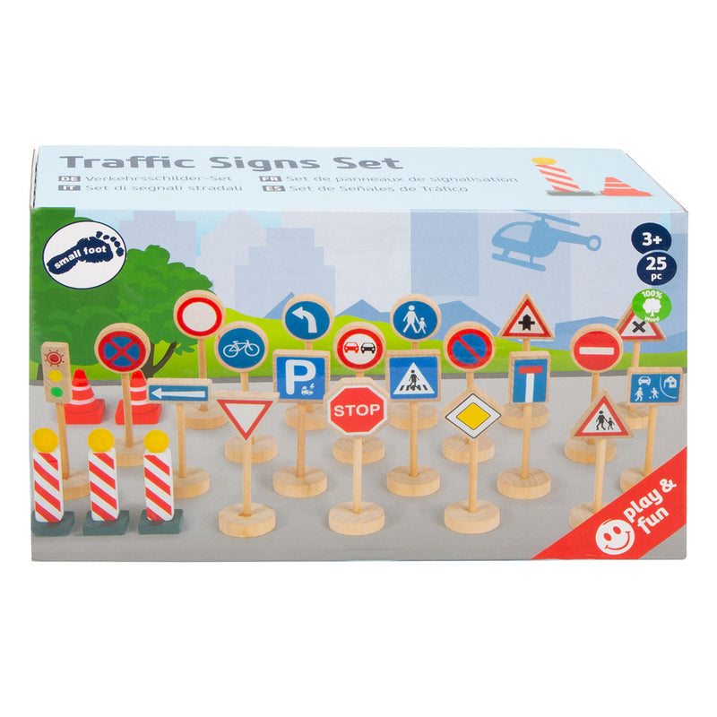 Afbeelding laden in galerijviewer, Small foot - houten mini verkeersbordenset, 25dlg.