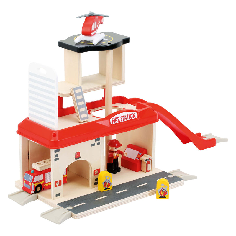 Afbeelding laden in galerijviewer, Small foot - houten brandweerkazerne met accessoires, 15dlg.