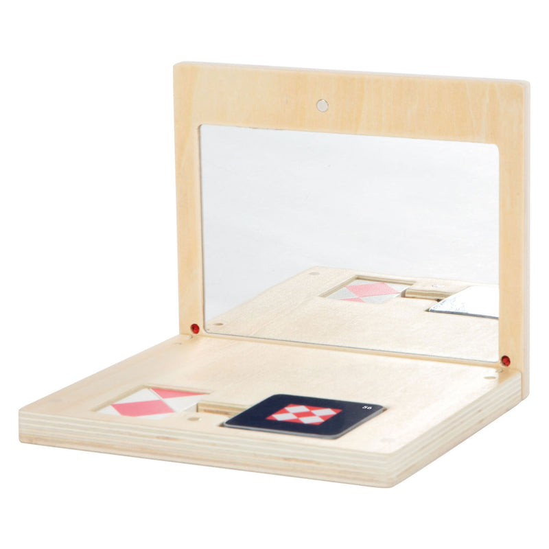 Afbeelding laden in galerijviewer, Small foot - houten symmetriespel met spiegel educatief