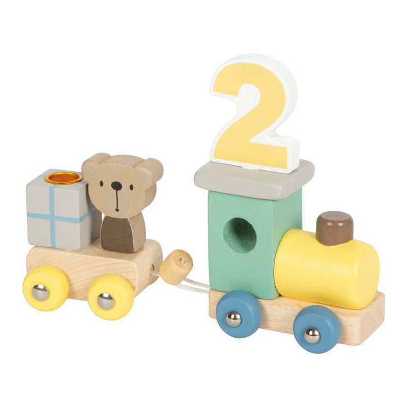 Afbeelding laden in galerijviewer, Small foot - houten verjaardagtrein met dieren