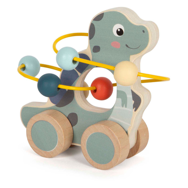 Afbeelding laden in galerijviewer, Small foot - houten duwfiguur motoriekspiraal dino