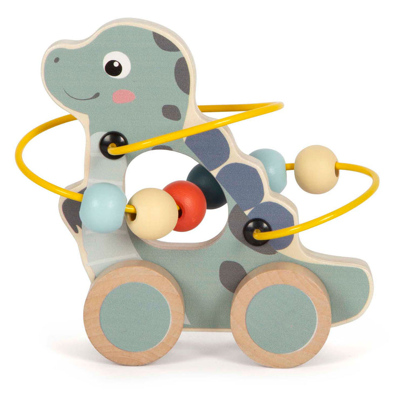 Afbeelding laden in galerijviewer, Small foot - houten duwfiguur motoriekspiraal dino
