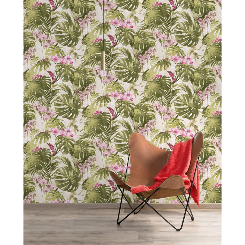 Afbeelding laden in galerijviewer, DUTCH WALLCOVERINGS DUTCH WALLCOVERINGS Behang Paradiso groen en roze