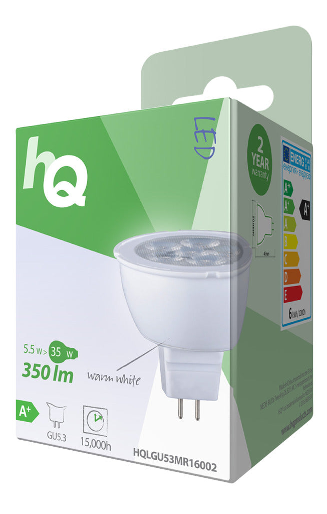 Afbeelding laden in galerijviewer, Hq lgu53 mr16002 led-lamp mr16 gu5.3 5,5 w 350 lm 2 700 k