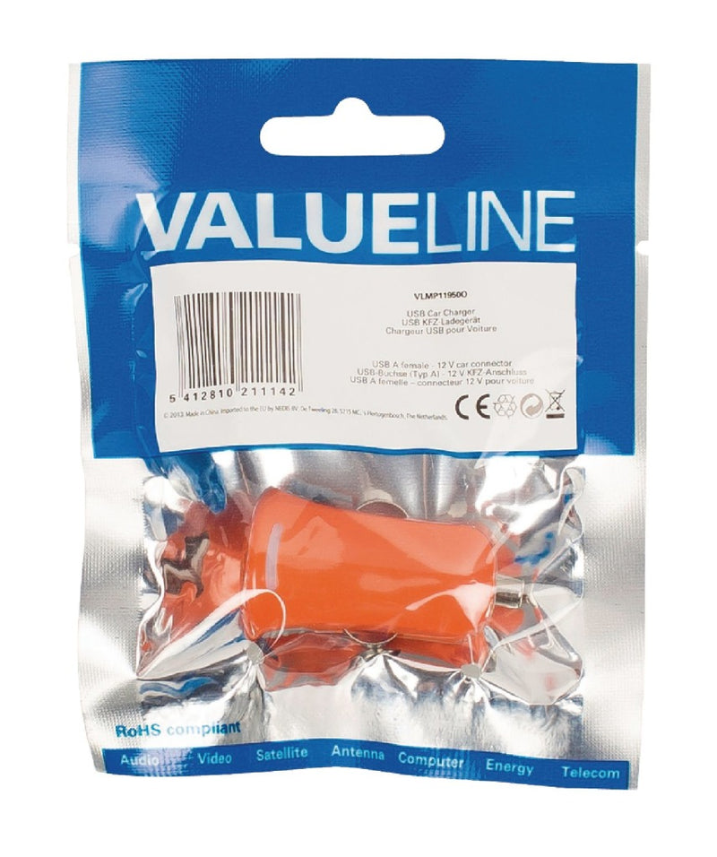 Afbeelding laden in galerijviewer, Valueline vlmp11950o usb-autolader usb a female - 12v-autoaansluiting oranje