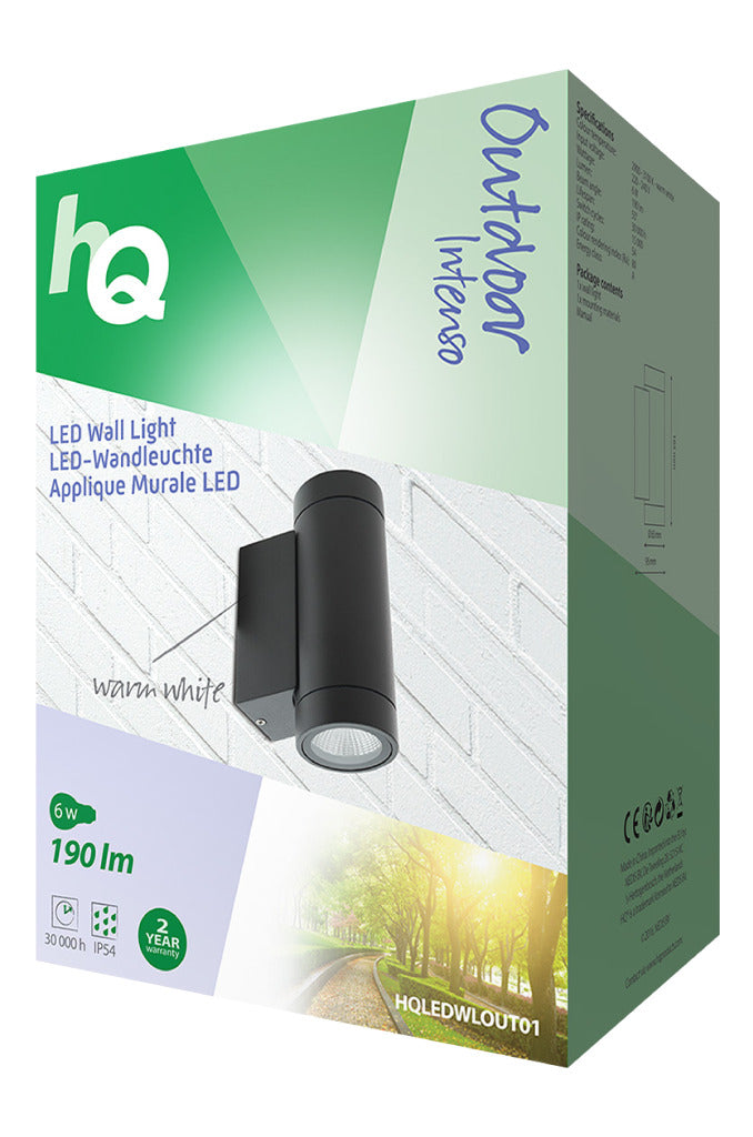Afbeelding laden in galerijviewer, Hq ledwlout01 led wandlamp voor buiten 6 w 190 lm zwart
