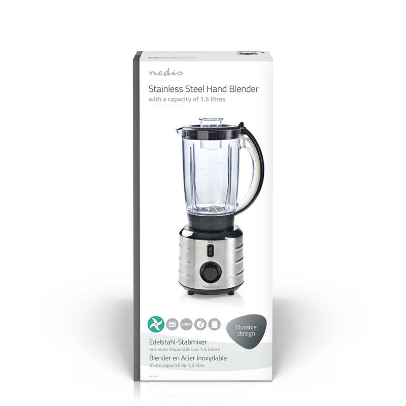 Afbeelding laden in galerijviewer, Nedis kabl210cal staande blender 500 w 1,5 l roestvrij staal