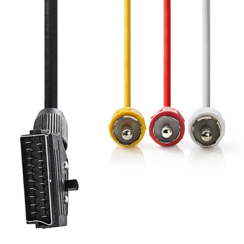 Afbeelding laden in galerijviewer, Nedis cvgp31130bk10 schakelbare scart-kabel scart male - 3x rca male 1,0 m zwart