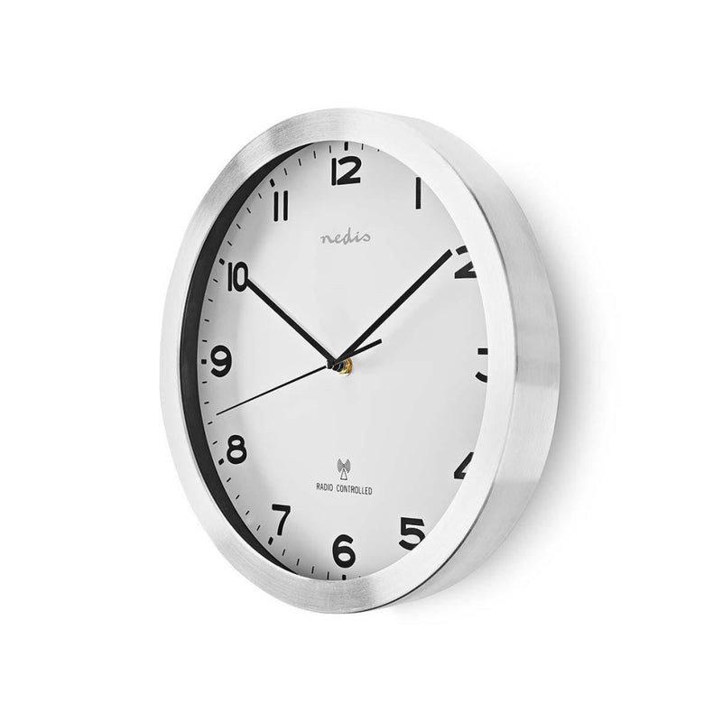 Afbeelding laden in galerijviewer, Nedis CLWA110RWT Radiogestuurde Wandklok 30 Cm Wit