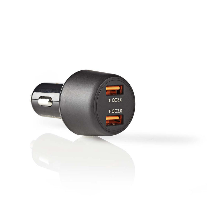Afbeelding laden in galerijviewer, Nedis ccqc600abk autolader 3,0 a 2x usb (qc 3.0) zwart