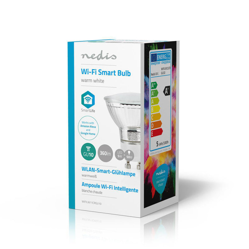Afbeelding laden in galerijviewer, Nedis wifilw11crgu10 wi-fi smart led-lamp warm wit gu10