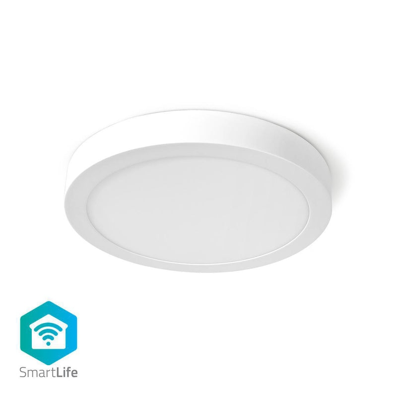 Afbeelding laden in galerijviewer, Nedis wifilaw20wt wi-fi smart plafondlamp rond oslash; 30 cm warm tot koel wit 1200 lm 18 w slank design aluminium