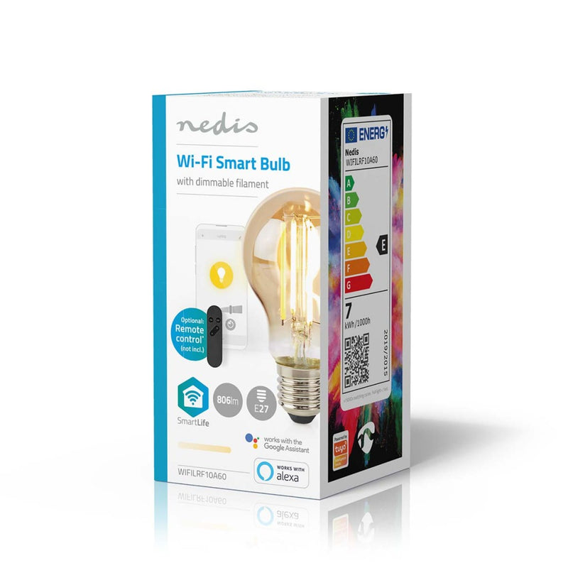 Afbeelding laden in galerijviewer, Nedis wifilrf10a60 smartlife led filamentlamp wi-fi e27 806 lm 7 w warm wit glas android ios peer