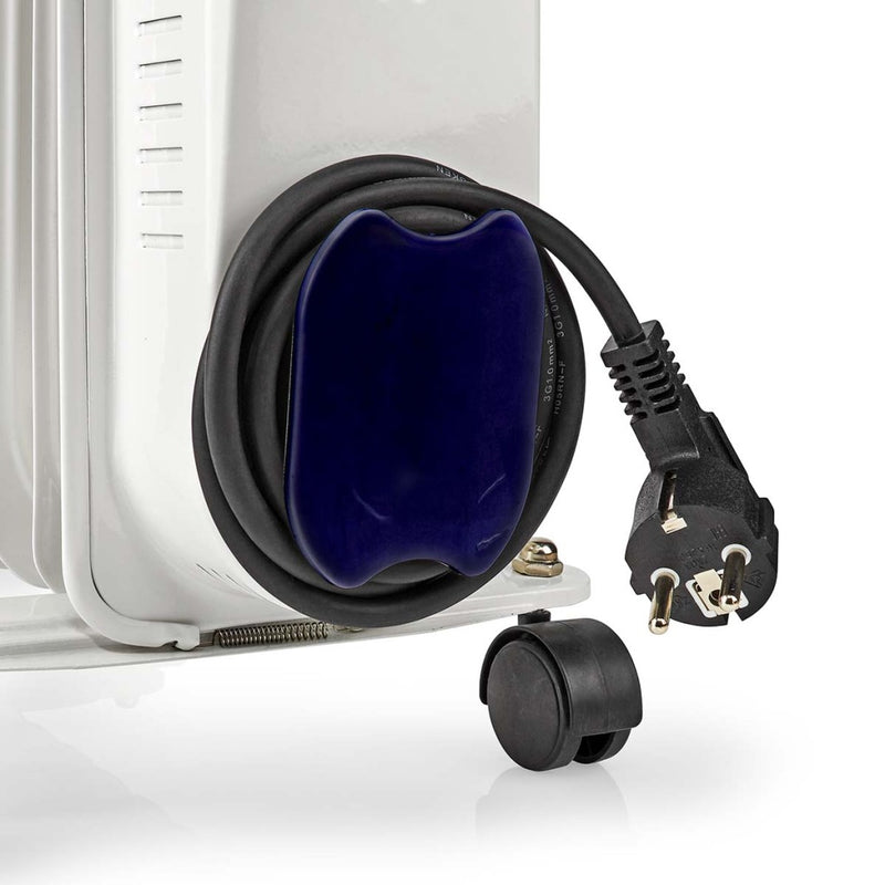 Afbeelding laden in galerijviewer, Nedis htoi30wt7 mobiele olieradiator 600 900 1500 w 7 vinnen instelbare thermostaat 3 warmte standen omvalpreventie wit