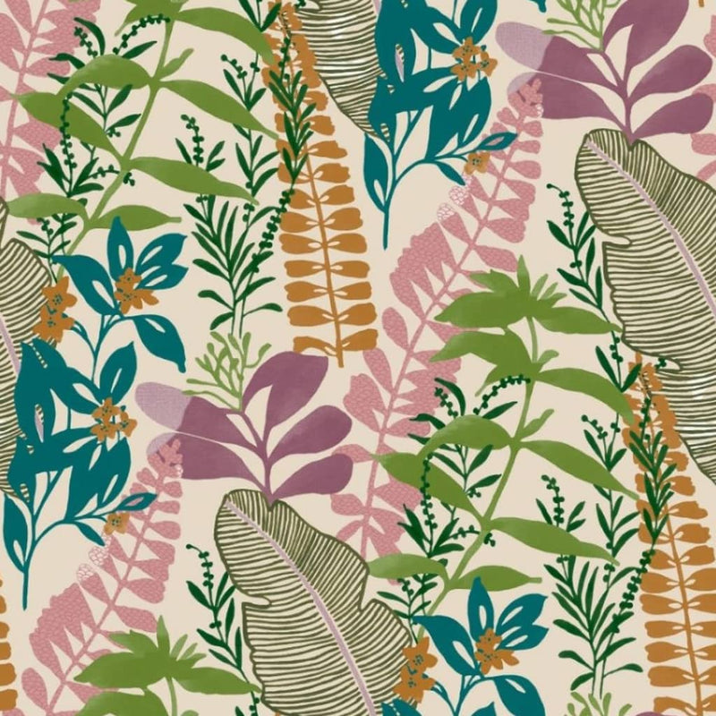 Afbeelding laden in galerijviewer, Noordwand behang good vibes big leaves groen en roze
