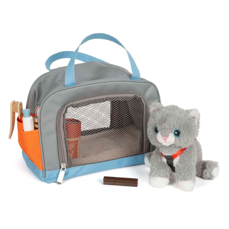 Afbeelding laden in galerijviewer, Small foot - knuffel kat met draagtas en verzorgingsset