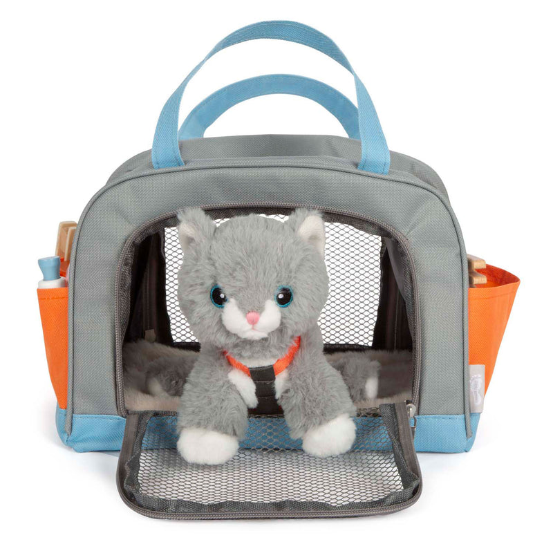 Afbeelding laden in galerijviewer, Small foot - knuffel kat met draagtas en verzorgingsset