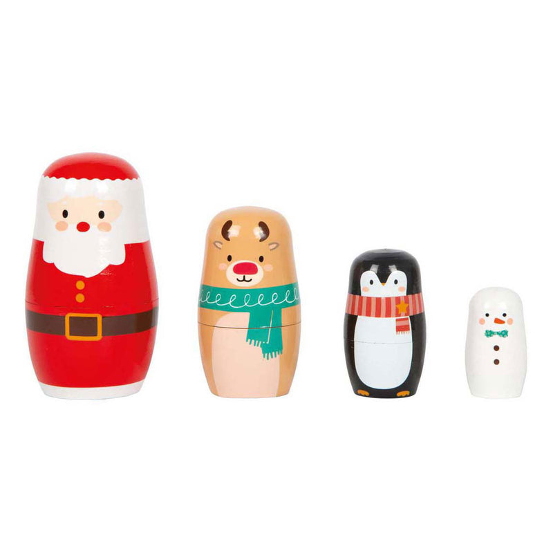 Afbeelding laden in galerijviewer, Small foot - kerstmis matroesjka poppen