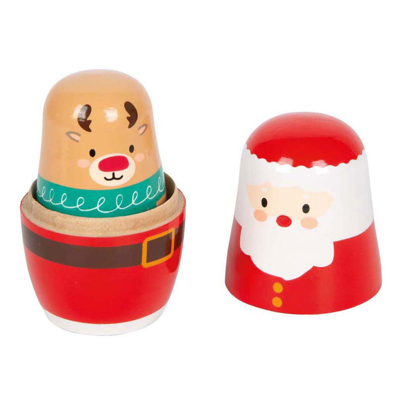 Afbeelding laden in galerijviewer, Small foot - kerstmis matroesjka poppen