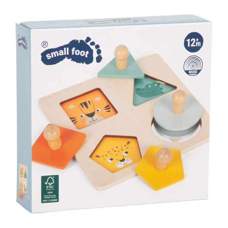 Afbeelding laden in galerijviewer, Small foot - houten vormen montessori puzzel fsc