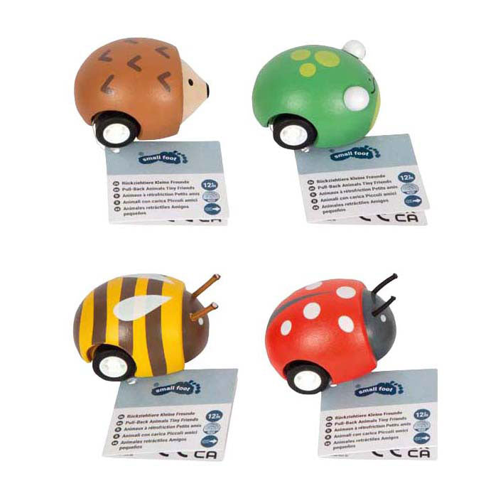Afbeelding laden in galerijviewer, Small foot - houten pull-back dieren tiny friends - 12st.