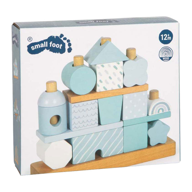 Afbeelding laden in galerijviewer, Small foot - houten stapelhuis blauw - 18dlg.