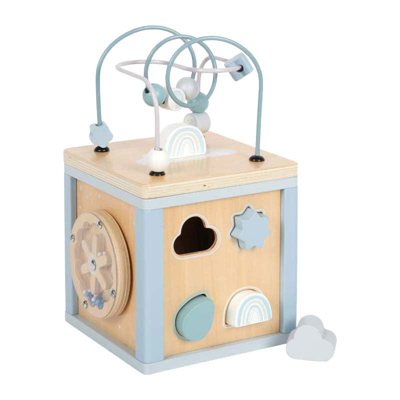 Afbeelding laden in galerijviewer, Small foot - houten motor vaardigheden kubus blauw