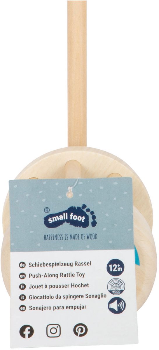 Afbeelding laden in galerijviewer, Small foot - houten duwfiguur rammelaar
