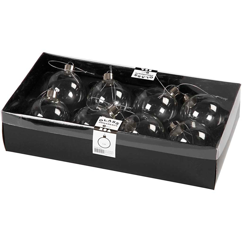 Afbeelding laden in galerijviewer, Https: www.cchobby.nl glazen-ornamenten-h-6-9-cm-d-5-9-cm-transparant-8-stuk-1-doos