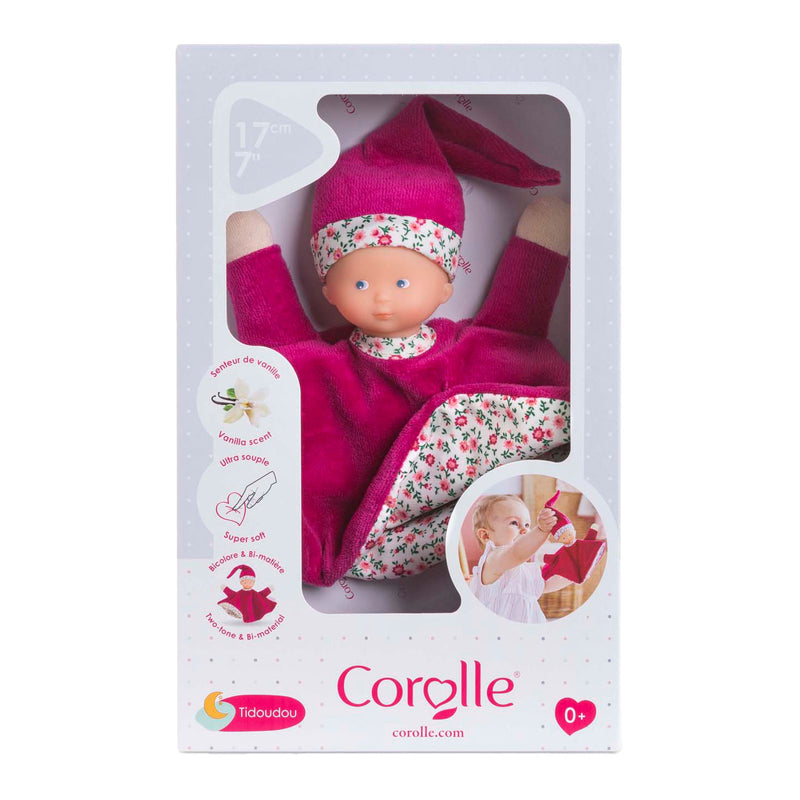 Afbeelding laden in galerijviewer, Corolle knuffeldoek roze grenadine baby knuffelpopje 17cm zacht speelgoed.