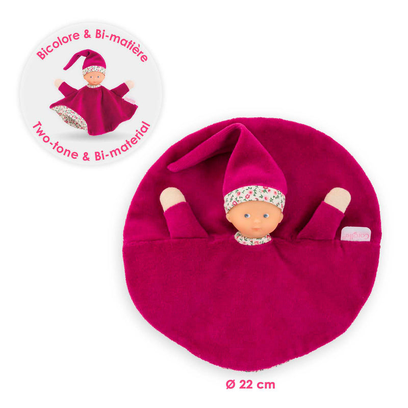 Afbeelding laden in galerijviewer, Corolle knuffeldoek roze grenadine baby knuffelpopje 17cm zacht speelgoed.