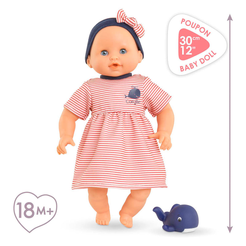 Afbeelding laden in galerijviewer, Corolle badpop calypso - zwemvriendje walvis 30cm pop voor waterpret.