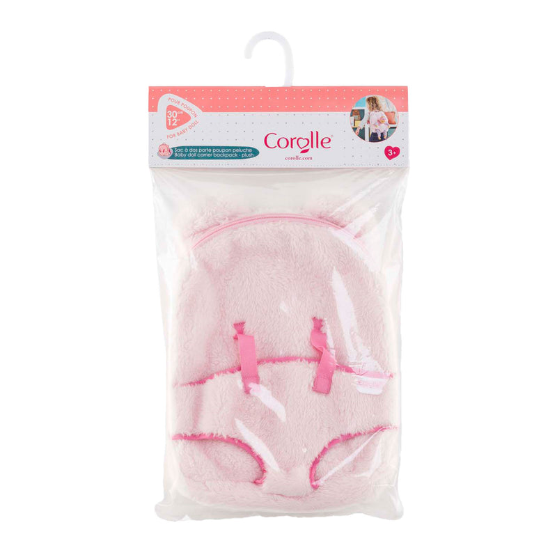 Afbeelding laden in galerijviewer, Corolle poppen draagrugzak roze pluche 30cm babypop accessoire.
