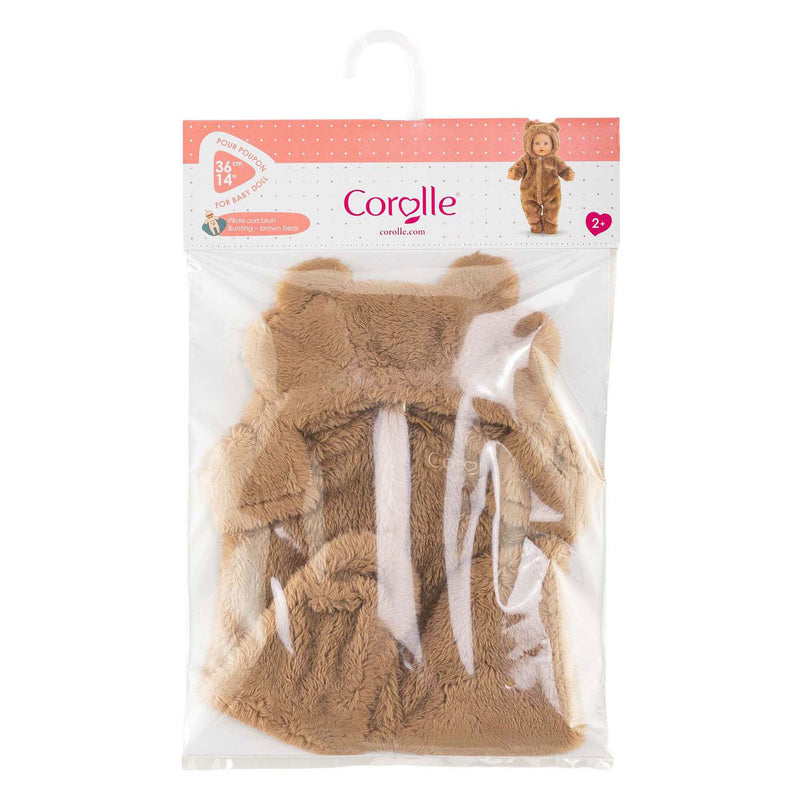 Afbeelding laden in galerijviewer, Corolle poppenkostuum bruin berenpakje 36cm zachte onesie.