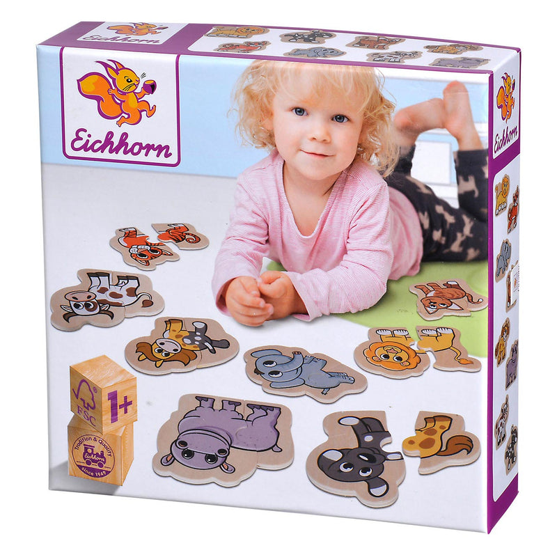 Afbeelding laden in galerijviewer, Eichhorn houten dierenpuzzel - educatief speelgoed fsc hout 16 stukjes.