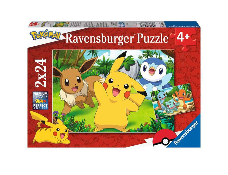 Afbeelding laden in galerijviewer, Ravensburger puzzel pikachu en zijn vrienden - legpuzzel - 2x24 stukjes