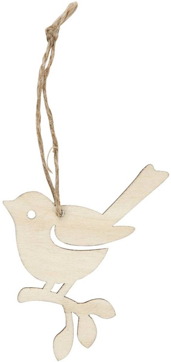 Afbeelding laden in galerijviewer, Creativ company houten hanger vogel, set van 5