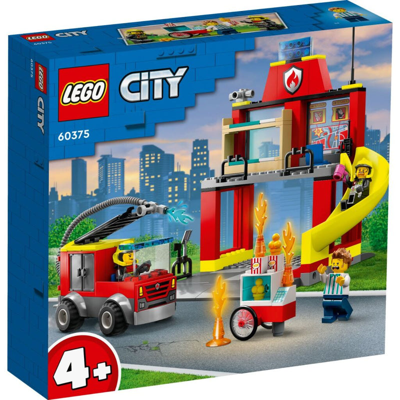 Afbeelding laden in galerijviewer, Lego City 60375 Brandweerkazerne en Brandweerwagen