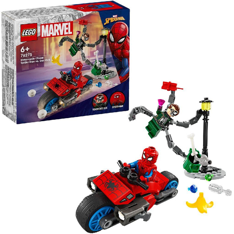 Afbeelding laden in galerijviewer, Lego LEGO Super Heroes 76275 Motorachtervolging: Spider-Man vs. Doc Ock