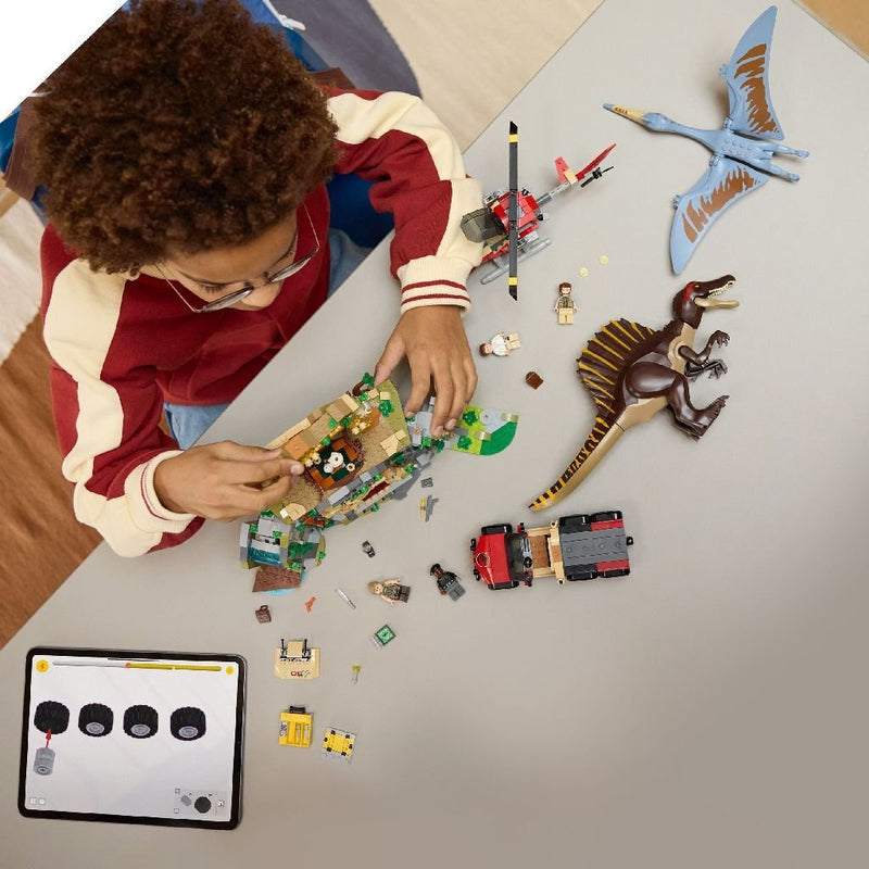 Afbeelding laden in galerijviewer, Lego jurassic world 76976 spinosaurus en quetzalcoatlus luchtmissie
